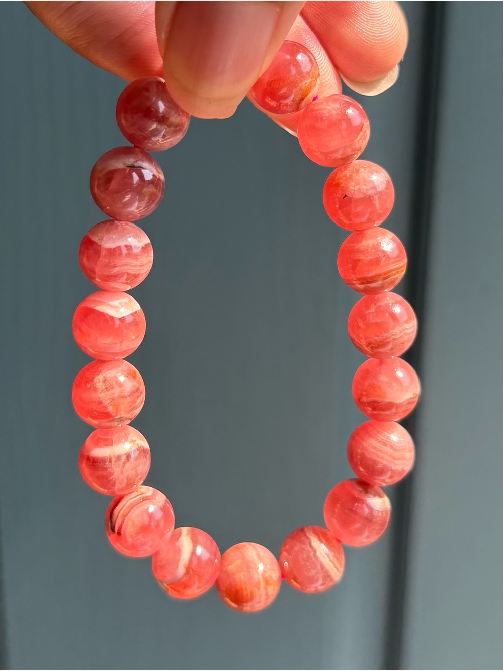 HQ Rhodochrosite Crystal Bracelet 11mm - Picture 6 of 7